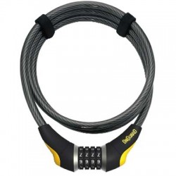 Kabelslot OnGuard Akita - Code 185cm x 12mm Grijs 