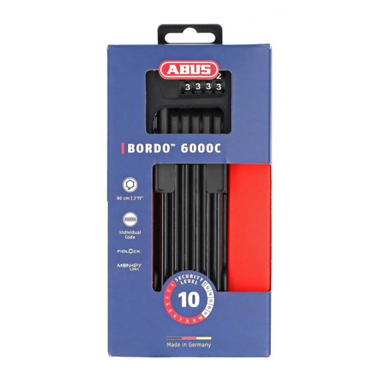 Vouwslot Abus Bordo Combo 6100 SHFL - Fidlock 90cm Code Black 