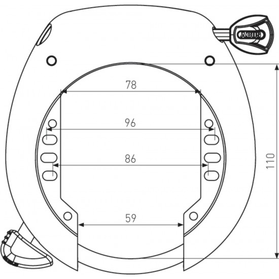 Ringslot Abus Pro Shield X Plus 5755 R - Insteek Zwart 