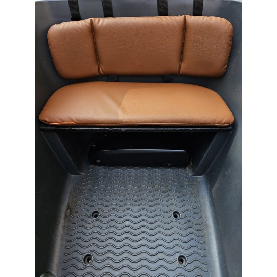 Dolly Bakfiets kussenset, model Evi, kleur cognac, 3 cm dikke skyleer bakfiets kussens