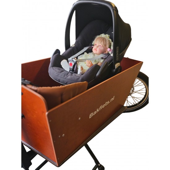 Meeverende Maxi Cosi houder, Maxi Cosi beugel, Maxi Cosi adapter, voor bakfiets Steco Mini Mee, Baby Mee geschikt voor Babboe bakfietsen, Vogue bakfietsen, Bafiets.nl bakfietsen, en nog meer