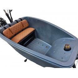 Dolly Bakfiets kussenset, model Capi, kleur cognac, 3 cm dikke skyleer bakfiets kussens
