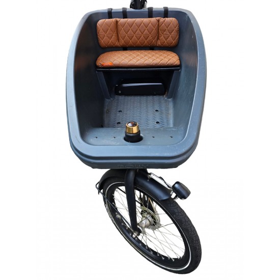 Dolly Bakfiets kussenset, model Capi, kleur cognac, 3 cm dikke skyleer bakfiets kussens