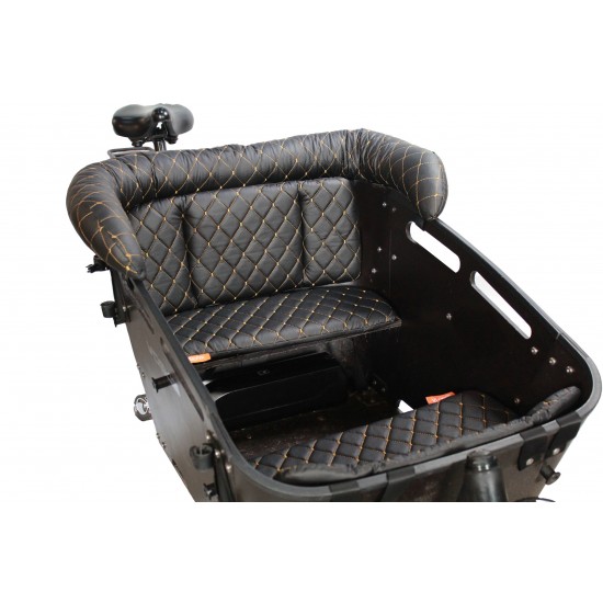 Vogue Carry 2 Bakfiets kussenset, model Capi Extralux, kleur zwart, 3 cm dikke skyleer bakfiets kussens
