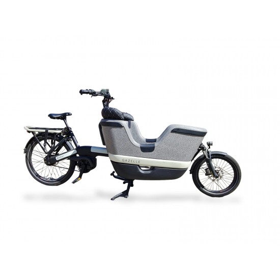 Kussenset geschikt voor Gazelle Makki model Capi kleur zwart-wit skyleer bakfiets kussens