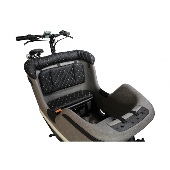 Kussenset geschikt voor Gazelle Makki model Capi kleur zwart-wit skyleer bakfiets kussens