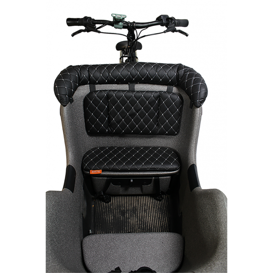 Kussenset geschikt voor Gazelle Makki model Capi kleur zwart-wit skyleer bakfiets kussens