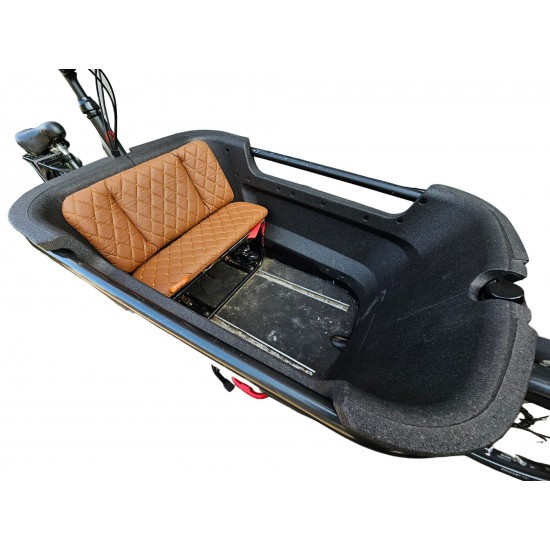 Batavus 2 kussenset, model Capi kleur cognac skyleer bakfiets kussens