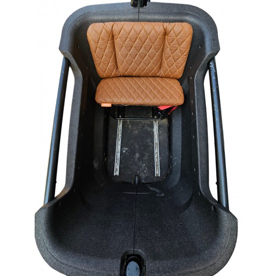 Batavus 2 kussenset, model Capi kleur cognac skyleer bakfiets kussens